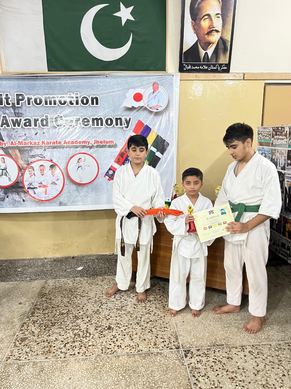 Student receiving belt